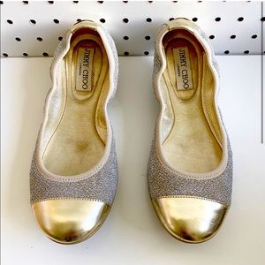 Jimmy Choo Winnie Ballerina glitter cap toe flat